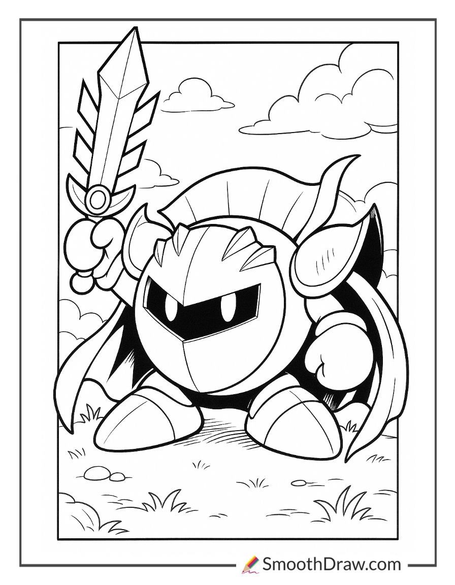 Meta Knight Kirby Coloring Pages