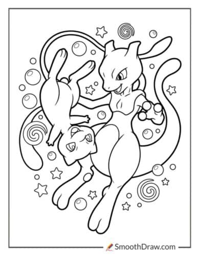 Mew And Mewtwo Coloring Pages