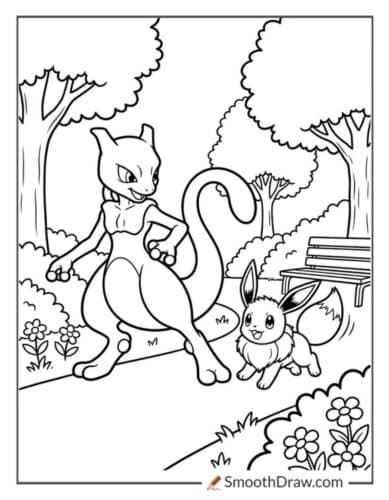 Mewtwo And Eevee Playing
