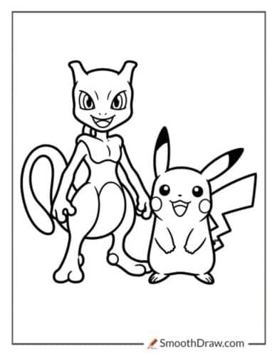Mewtwo And Pikachu Together