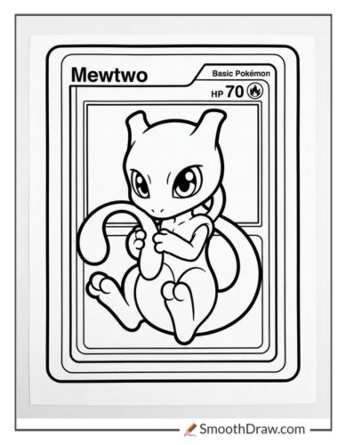 Mewtwo Card Coloring Page