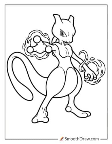 Mewtwo Coloring Page