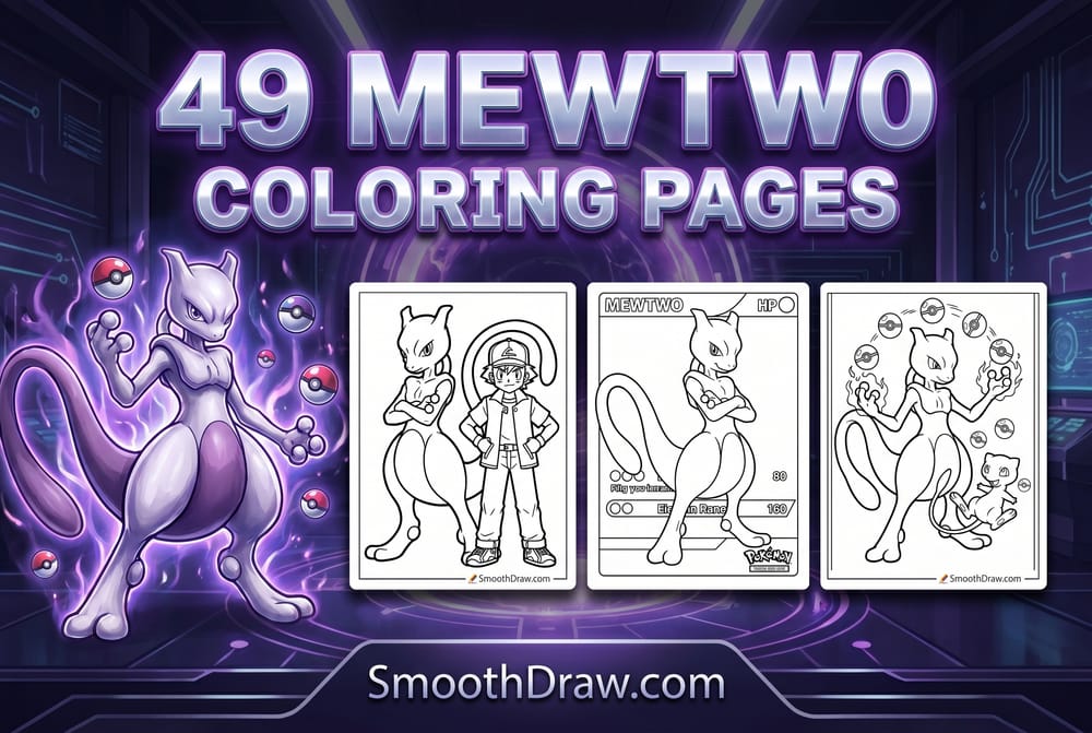 Mewtwo coloring pages