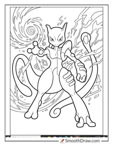 Mewtwo Evolving Into Mega Mewtwo