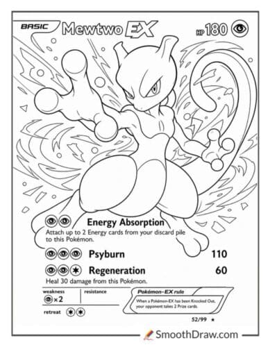 Mewtwo Ex Coloring Page