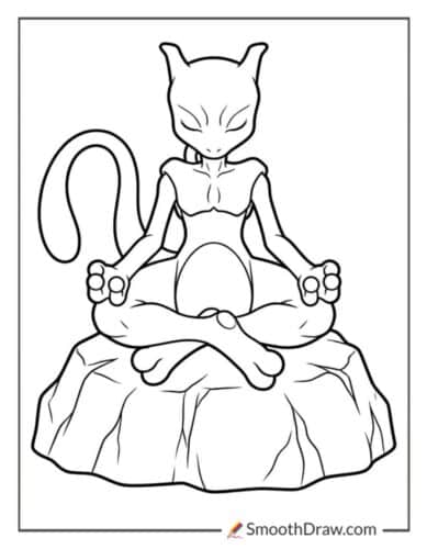 Mewtwo Meditating Calmly
