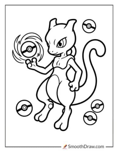 Mewtwo Playing With A Pokeball
