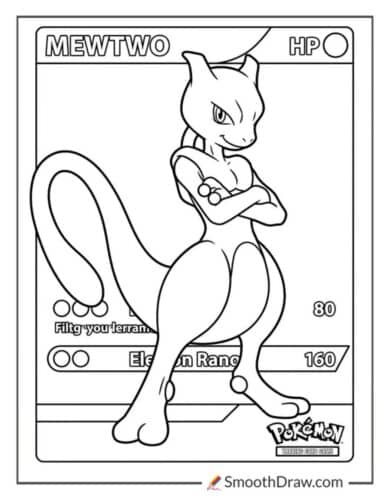 Mewtwo Pokemon Card Coloring Page