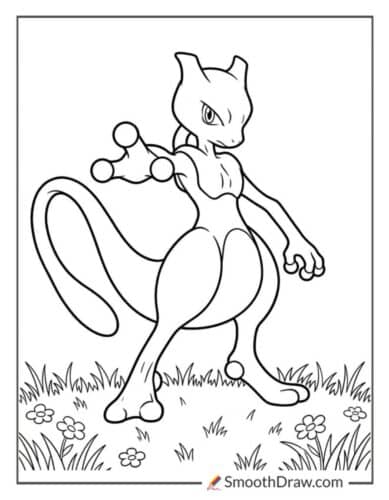 Mewtwo Pokemon Coloring Page