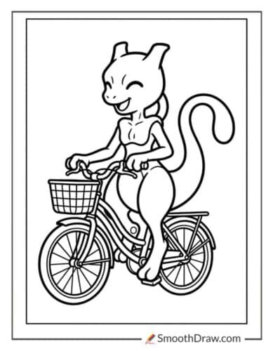Mewtwo Riding A Bike
