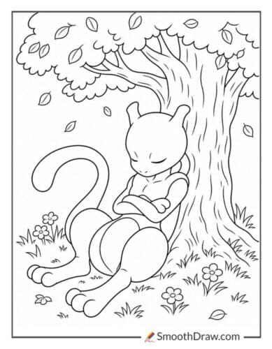 Mewtwo Sleeping Peacefully