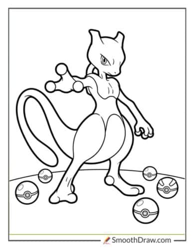 Mewtwo Surrounded By Pok Balls