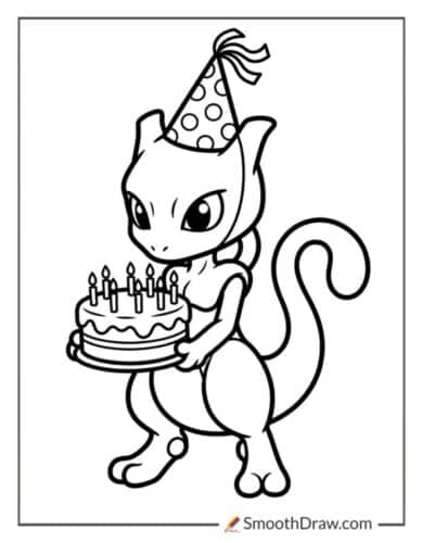 Mewtwo With A Birthday Cake