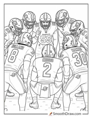 Miami Dolphins Defensive Huddle