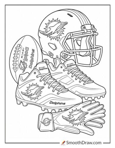 Miami Dolphins Football Cleats And Gloves