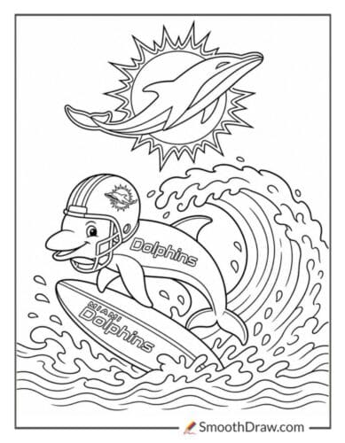 Miami Dolphins Ocean Wave Football