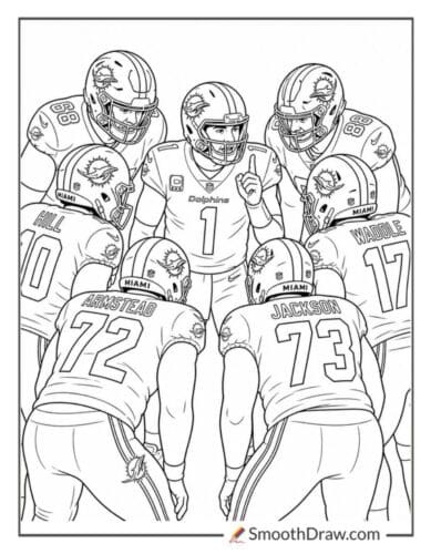 Miami Dolphins Offensive Huddle