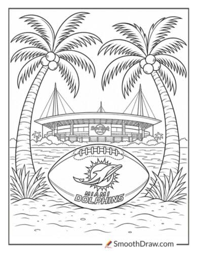 Miami Dolphins Palm Tree Football