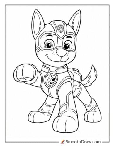 Mighty Pups Chase Coloring Pages