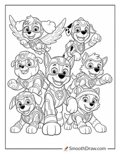 Mighty Pups Coloring Pages