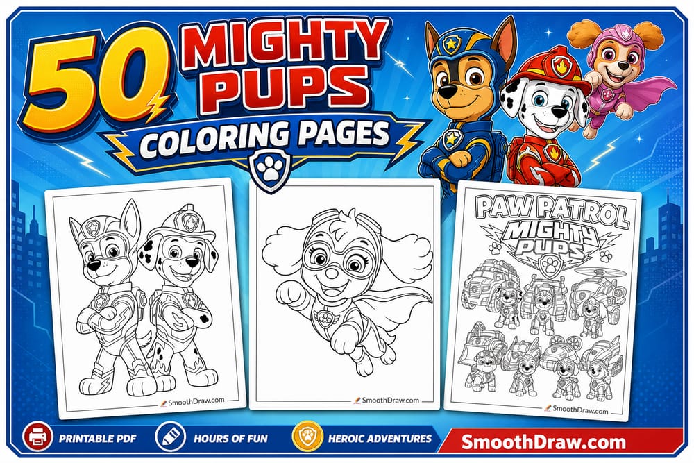 Mighty Pups coloring pages