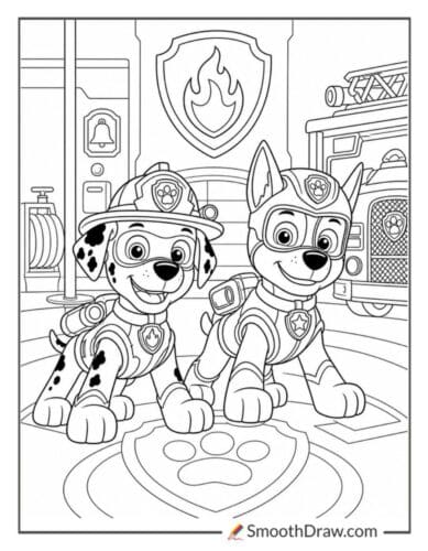 Mighty Pups Marshall And Chase At The Fire Station