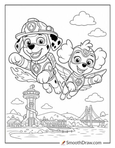 Mighty Pups Marshall And Skye Flying High