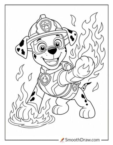 Mighty Pups Marshall Coloring Pages