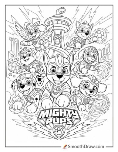 Mighty Pups Movie Coloring Pages