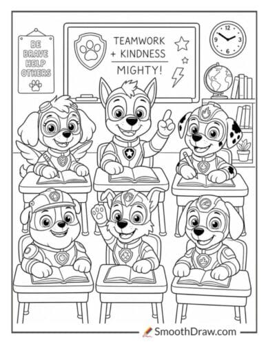 Mighty Pups Pups At School