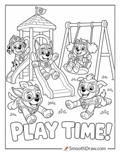 Mighty Pups Pups At The Playground