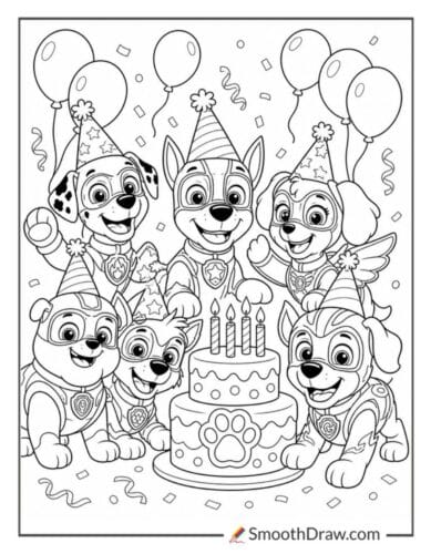 Mighty Pups Pups Celebrating A Birthday