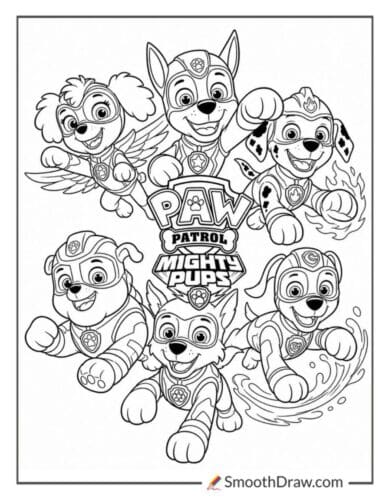 Mighty Pups Pups In Superhero Poses