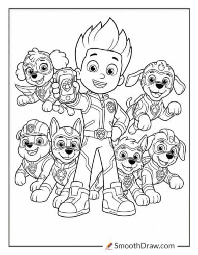 Mighty Pups Ryder Coloring Pages