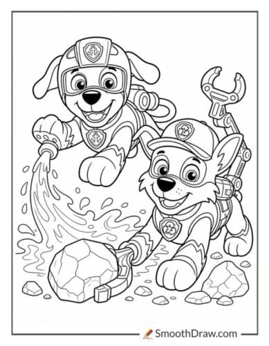 Mighty Pups Zuma And Rocky Teamwork