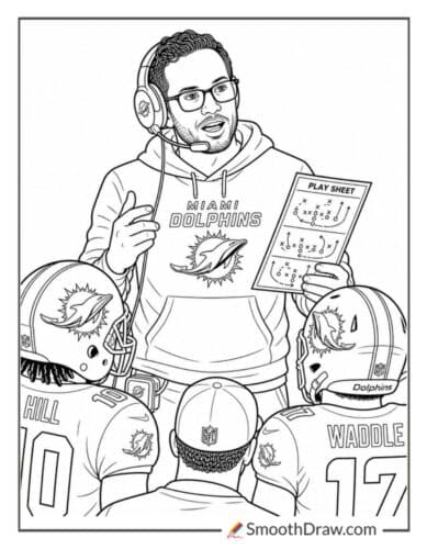 Mike Mcdaniel Holding Play Sheet
