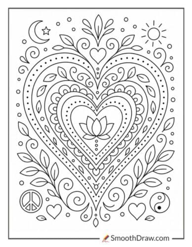 Mindful Heart Patterns For Coloring