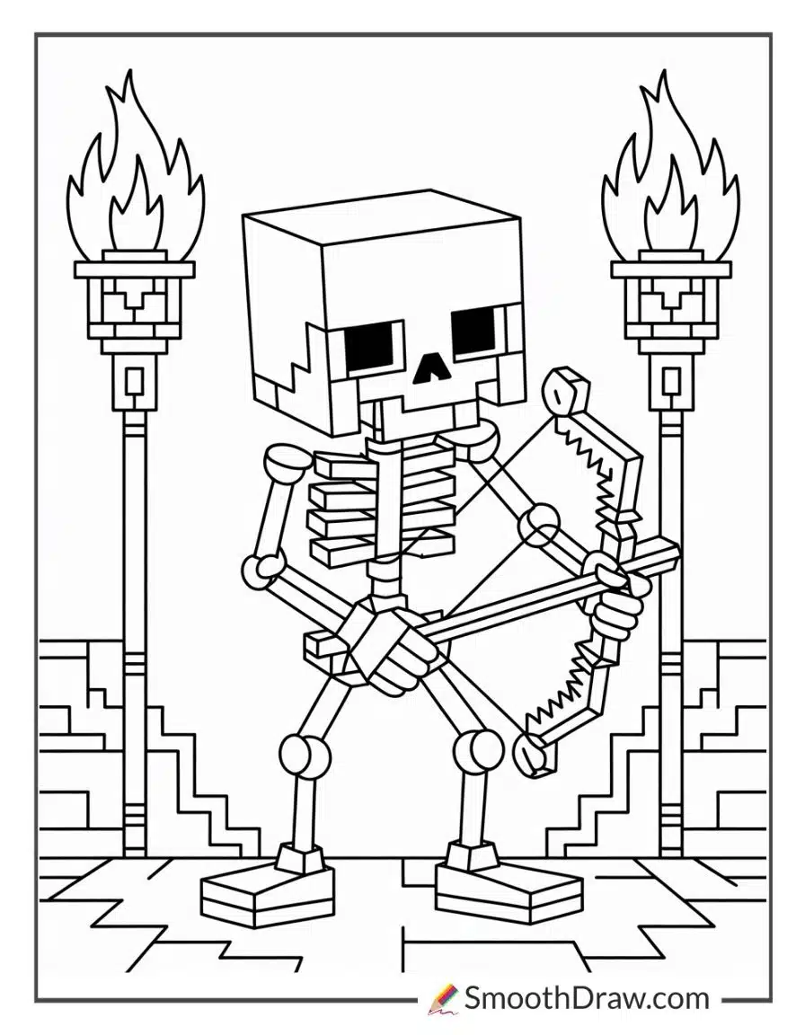 Minecraft Movie Skeleton Coloring Page