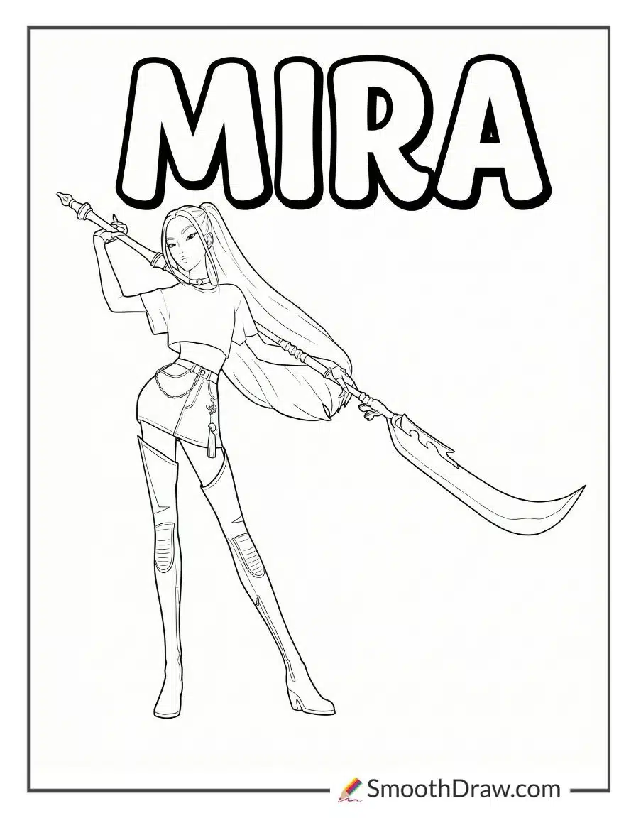 Mira Kpop Demon Hunters Coloring Pages