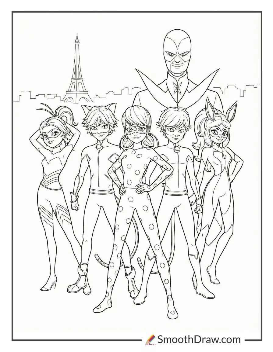 Miraculous Ladybug Coloring Pages All Characters