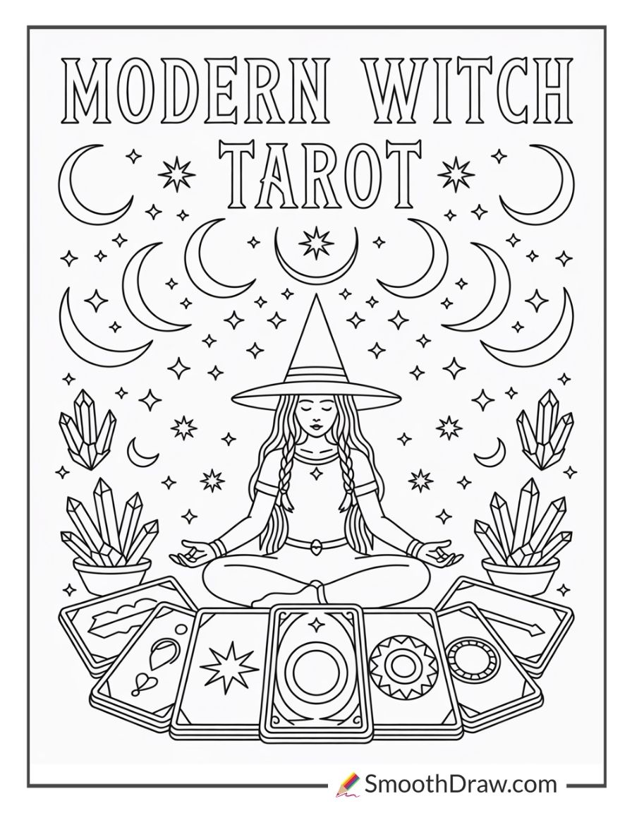 Modern Witch Tarot Coloring Book