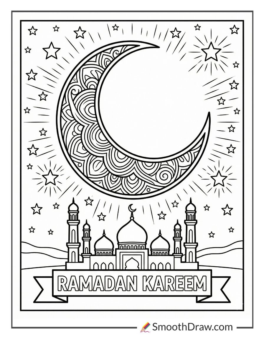 Moon Ramadan Coloring Pages