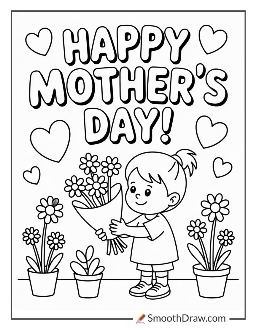 Mothers Day Sunday School Coloring Page