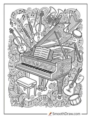 Music Coloring Pages For Adults