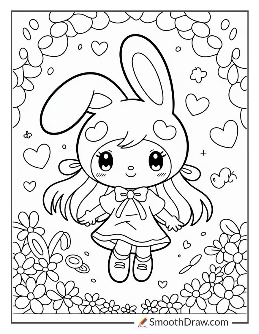 My Melody Anime Girl Coloring Pages