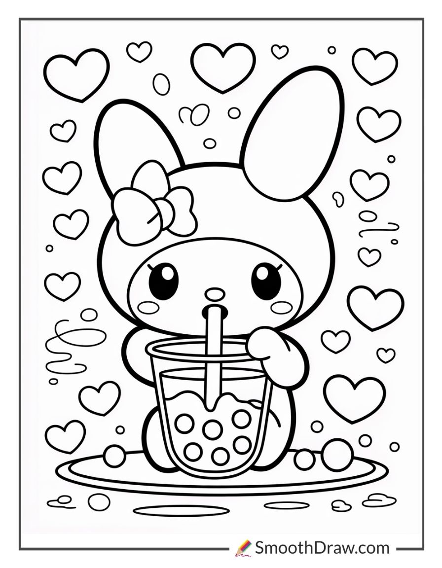 My Melody Boba Coloring Pages