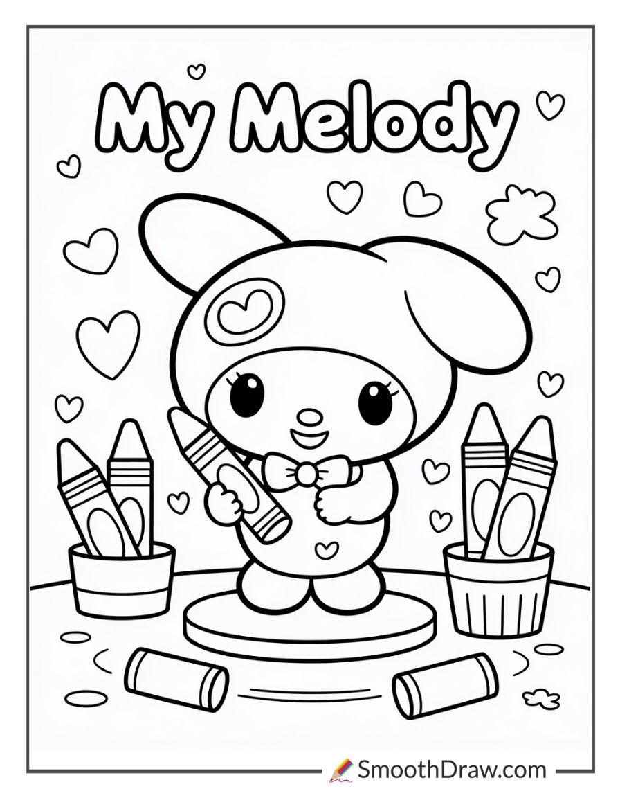 My Melody Coloring Pages For Kids