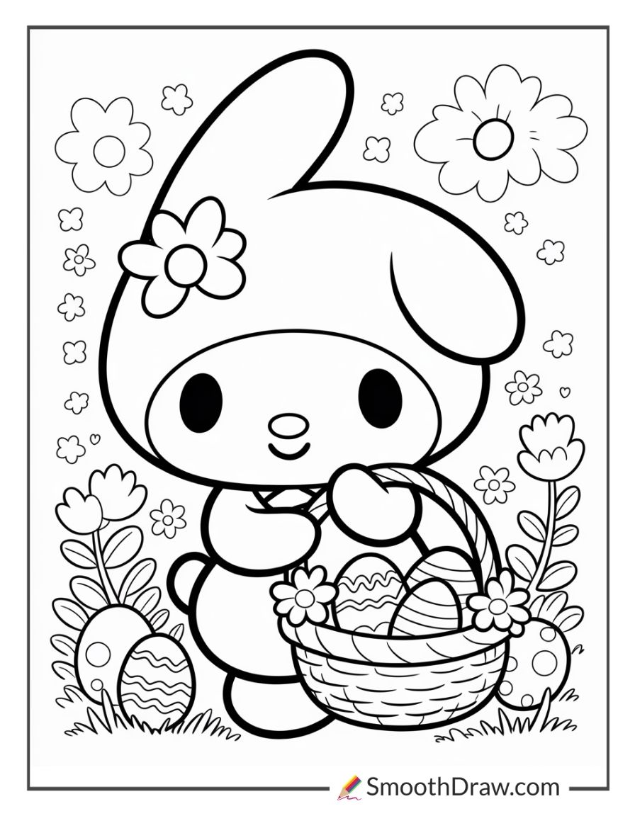 My Melody Easter Coloring Pages