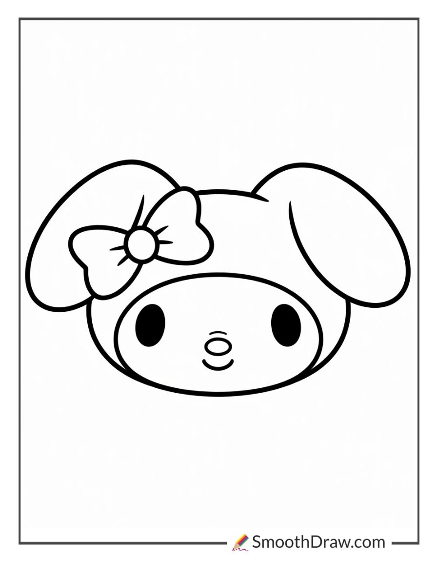 My Melody Face Coloring Page