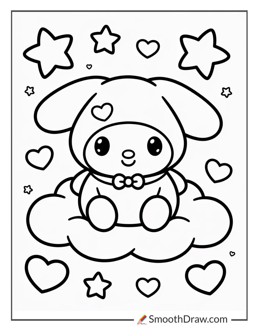 My Melody Squishmallow Coloring Page